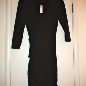 EUC James Perse Thick bodycon 3/4 sleeve black dress